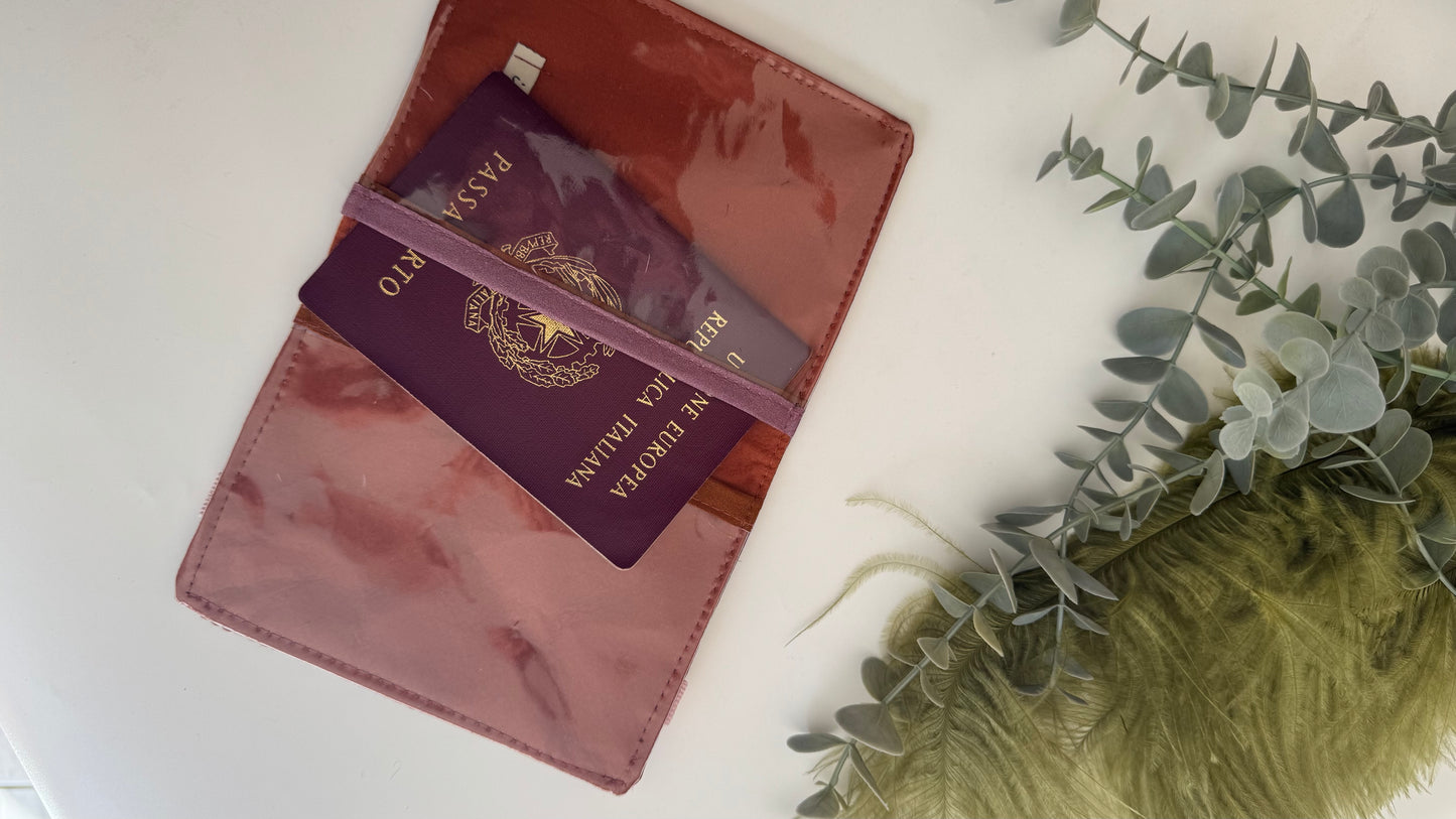 Porta Passaporto - Malva & Cammello (Stripes)
