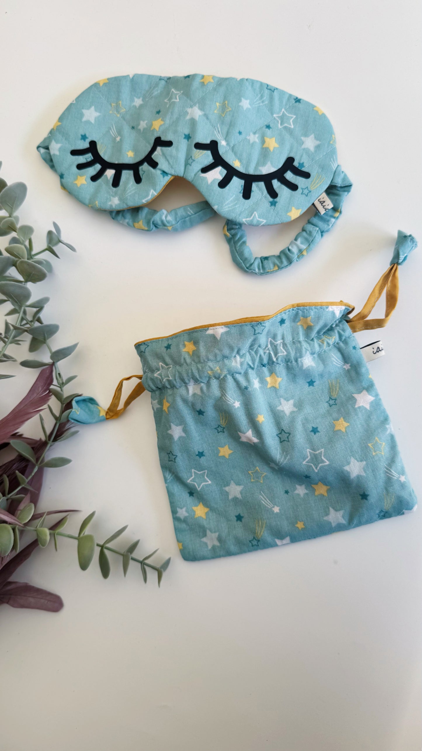 Set Nuvola (Sleep Mask + Sacchetto) - Stelline con occhietti
