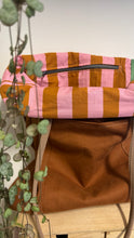 Load image into Gallery viewer, Tote Bag Tamalito - Terracotta /Cammello & rosa (Stripes)