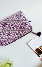 Load image into Gallery viewer, Pochette Midi - Geometrica viola e bianca