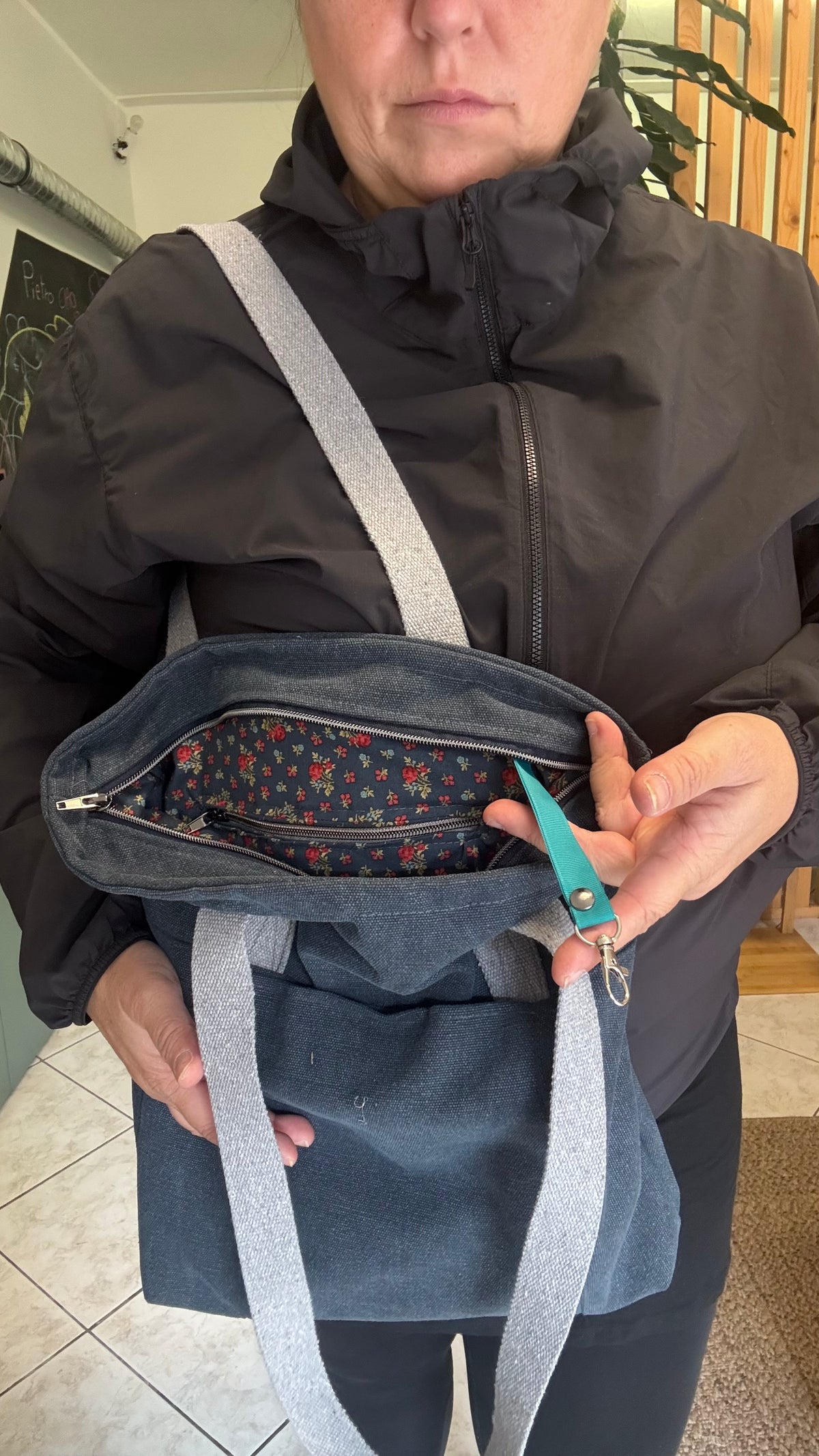 Tote Bag Tamalito - Navy / Roselline (Hanbok)
