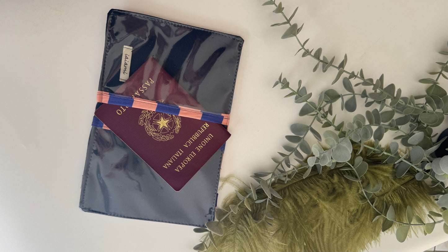 Porta Passaporto - Rosa & Indaco (Stripes)