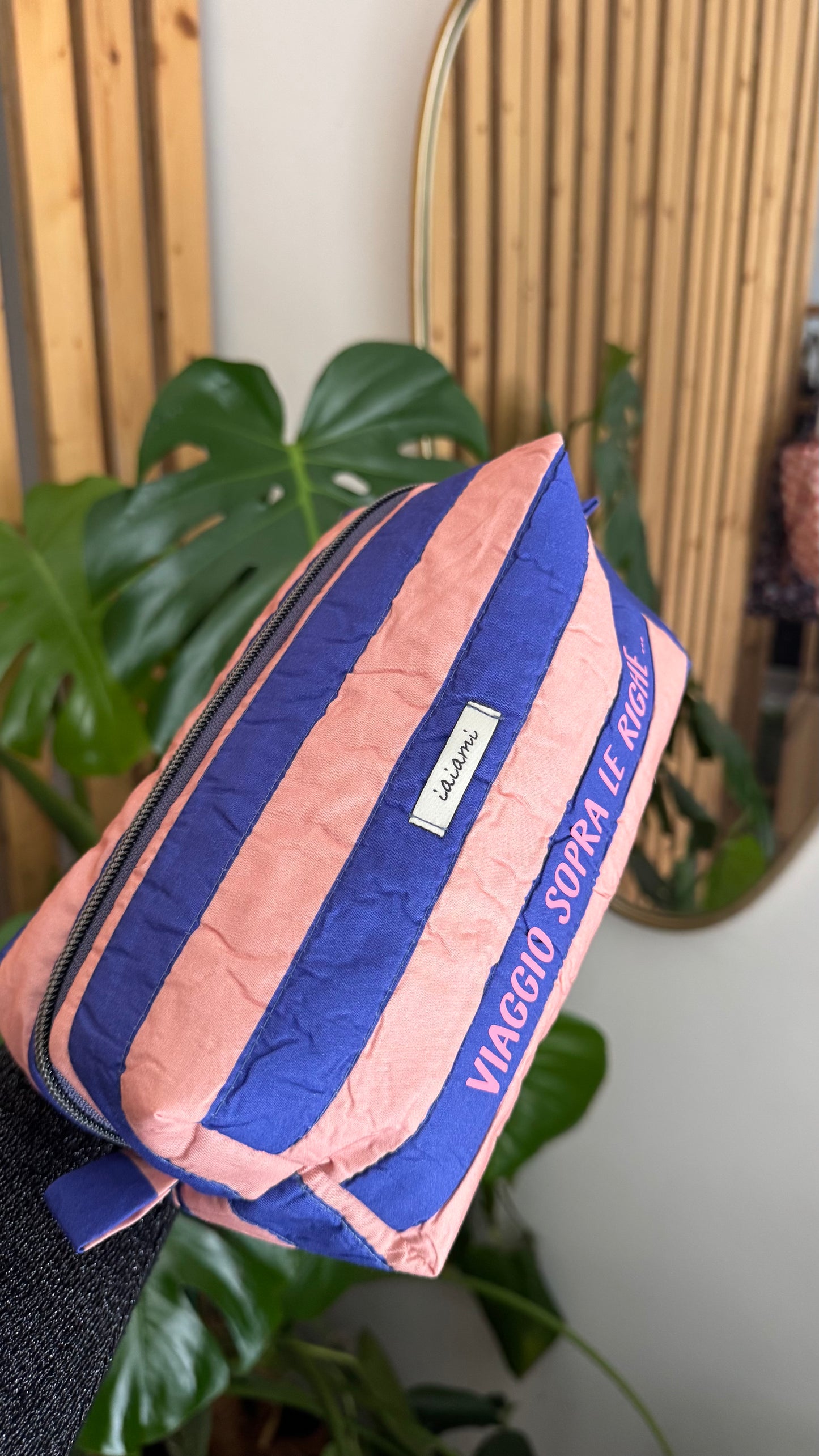 Cubotto trapuntato - Rosa & Indaco (Stripes)