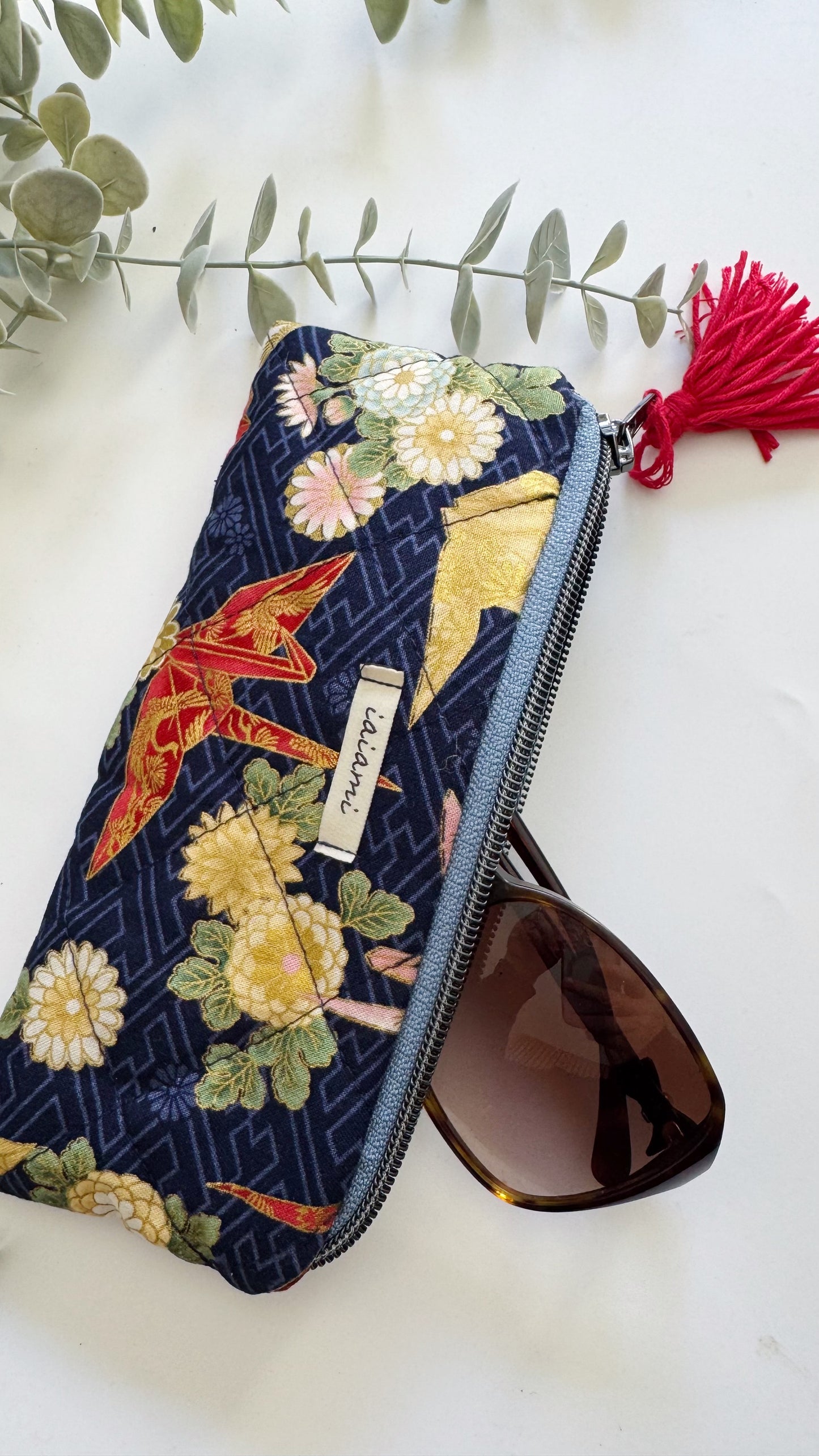 Astuccio trapuntato (Porta occhiali) - Origami Blue (Nippori)