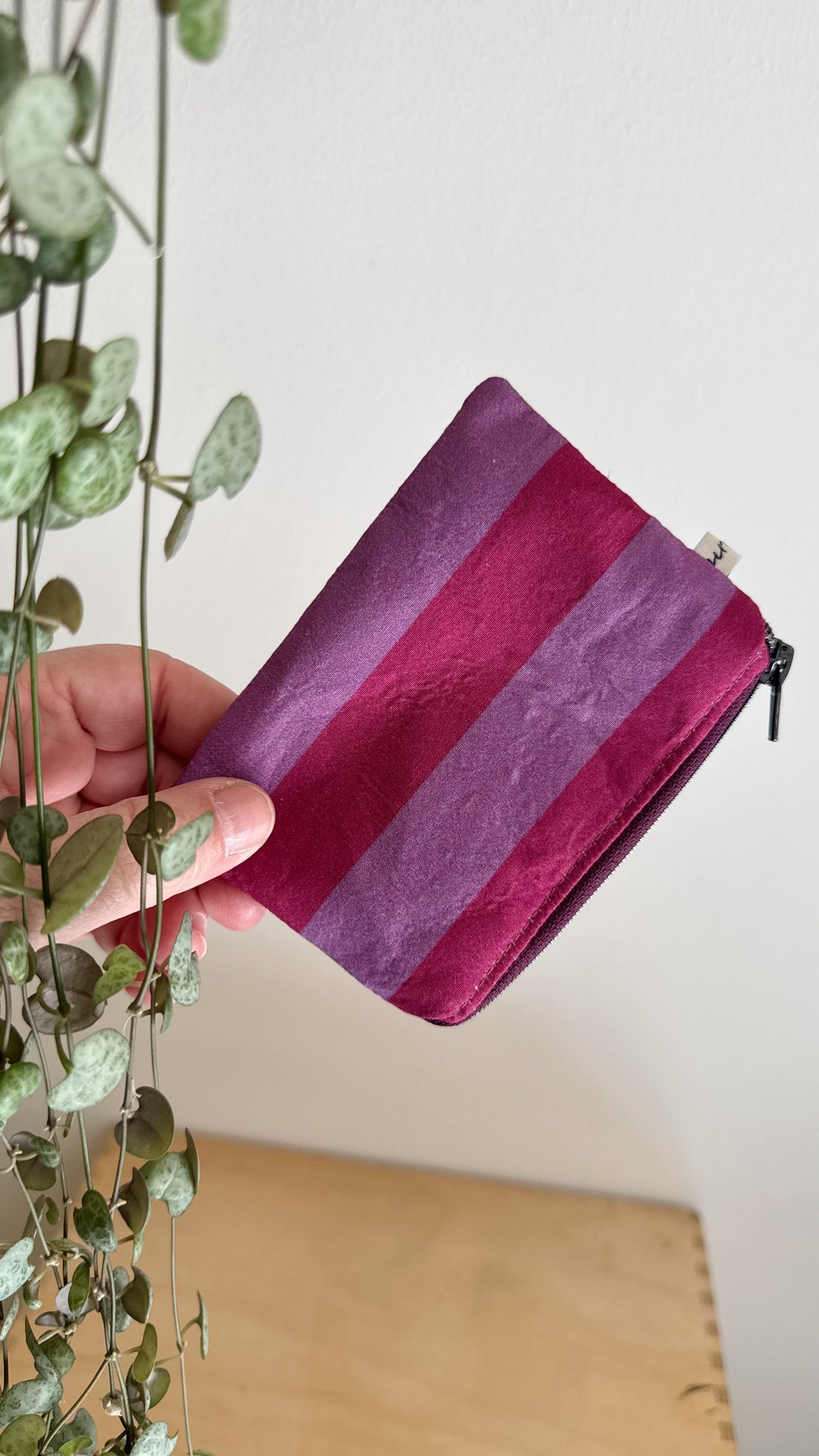 Porta Tessere/Porta Monete - Fucsia & Violetto (Stripes) - Senza scritta