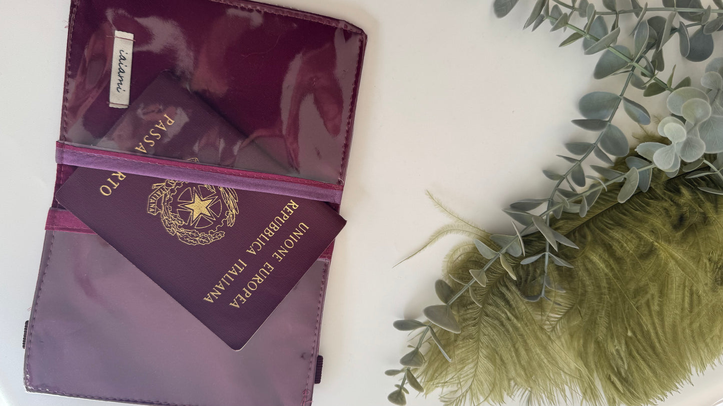 Porta Passaporto - Fucsia & Violetto (Stripes)