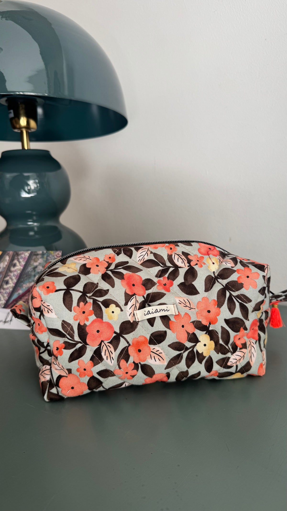 Cubotto trapuntato - Fiori Arancio Grey (Hanbok)