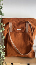 Load image into Gallery viewer, Tote Bag Tamalito - Terracotta /Cammello & rosa (Stripes)