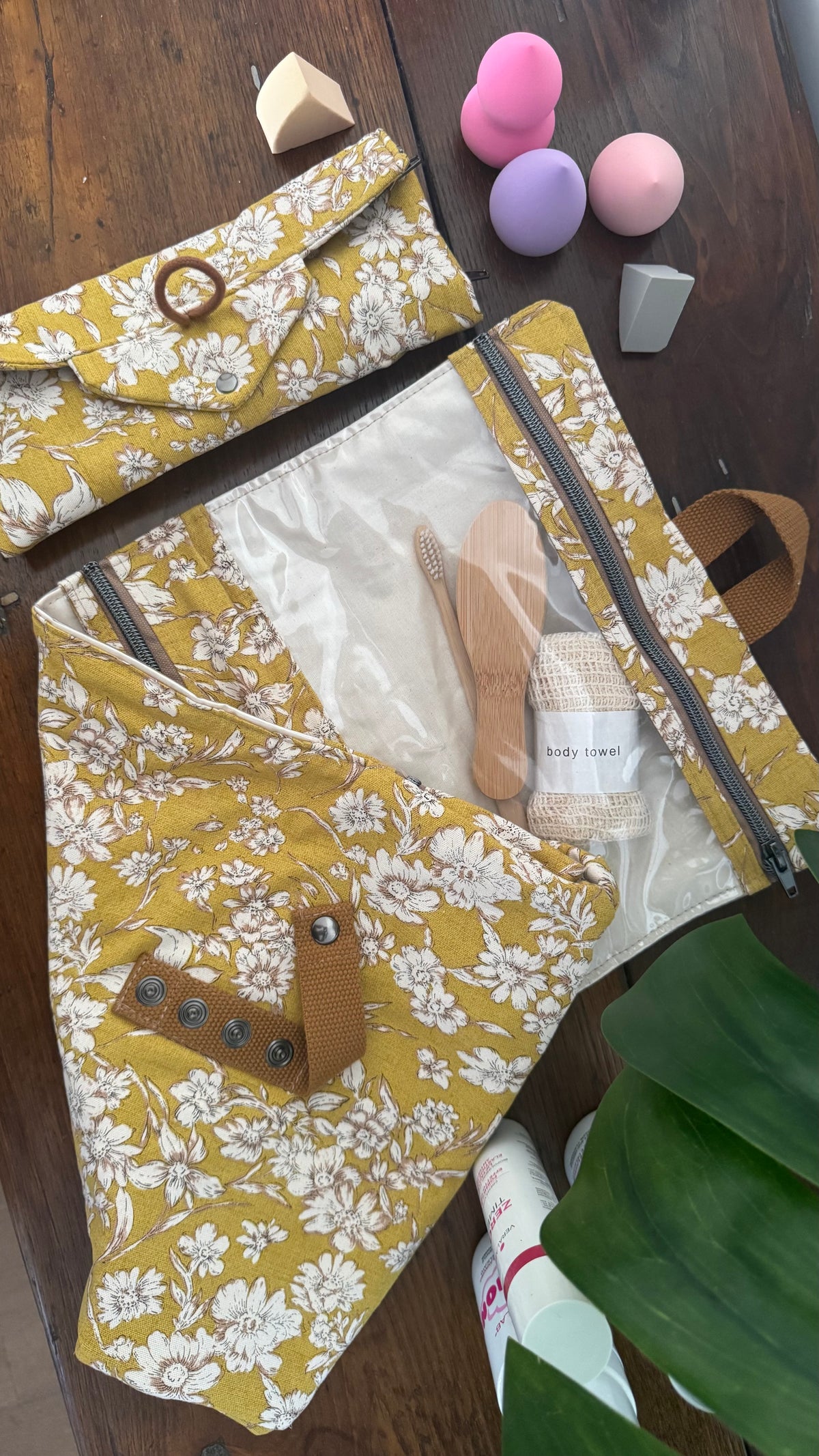 Beauty Burrito MAXI- Fiori stilizzati giallo senape (HANBOK)