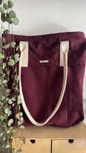 Load image into Gallery viewer, Tote Bag Tamalito - Bordeaux / Pavone viola (Nippori)