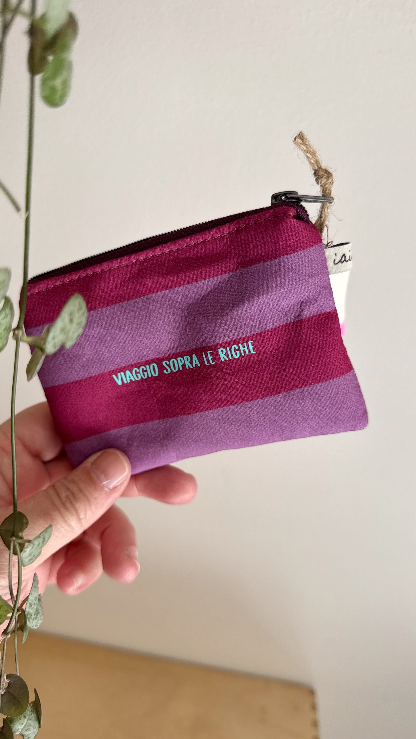 Porta Tessere/Porta Monete - Fucsia & Violetto (Stripes)