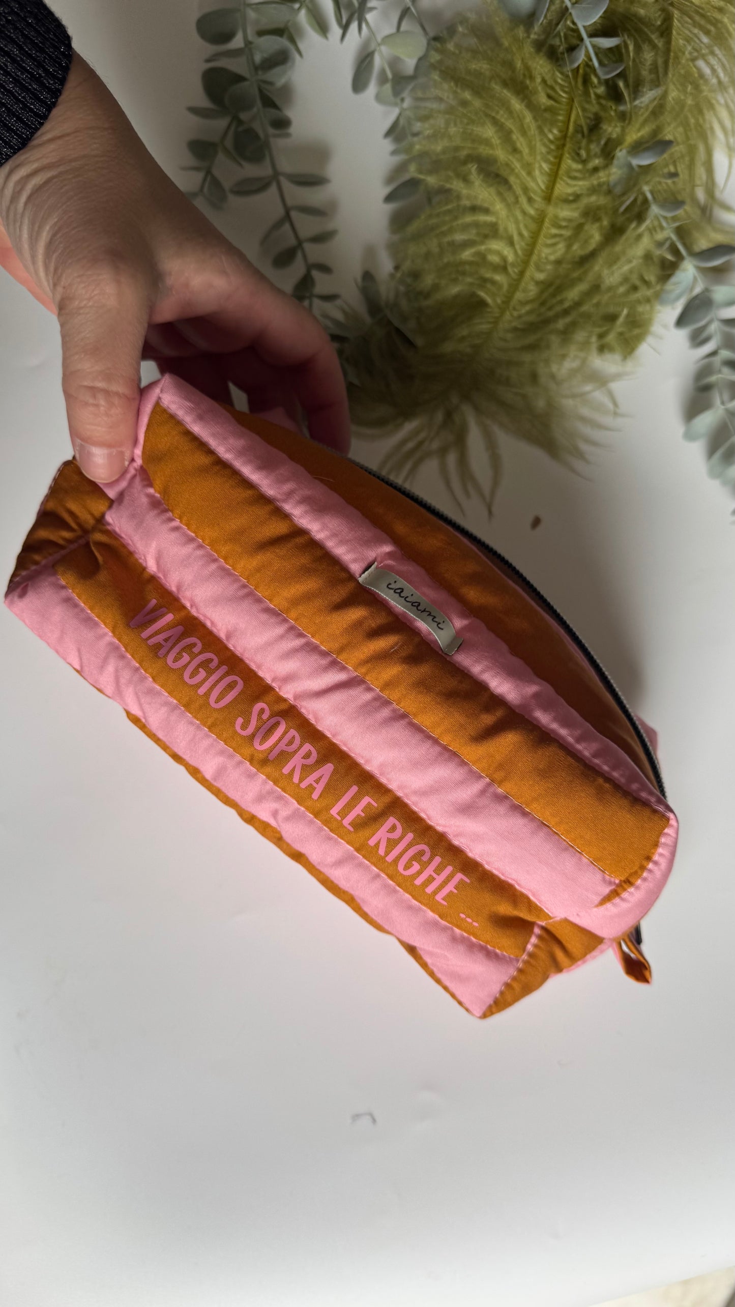 Cubotto trapuntato - Rosa & Cammello (Stripes)