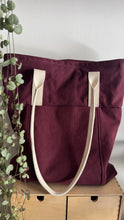 Load image into Gallery viewer, Tote Bag Tamalito - Bordeaux / Pavone viola (Nippori)