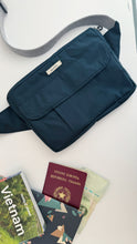 Carica l'immagine nel visualizzatore di Gallery, Marsupio Tamalito (taglia M/L) - blue/Fiori senape