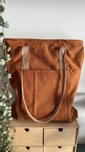 Load image into Gallery viewer, Tote Bag Tamalito - Terracotta /Cammello & rosa (Stripes)
