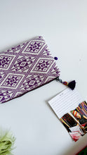 Load image into Gallery viewer, Pochette Midi - Geometrica viola e bianca