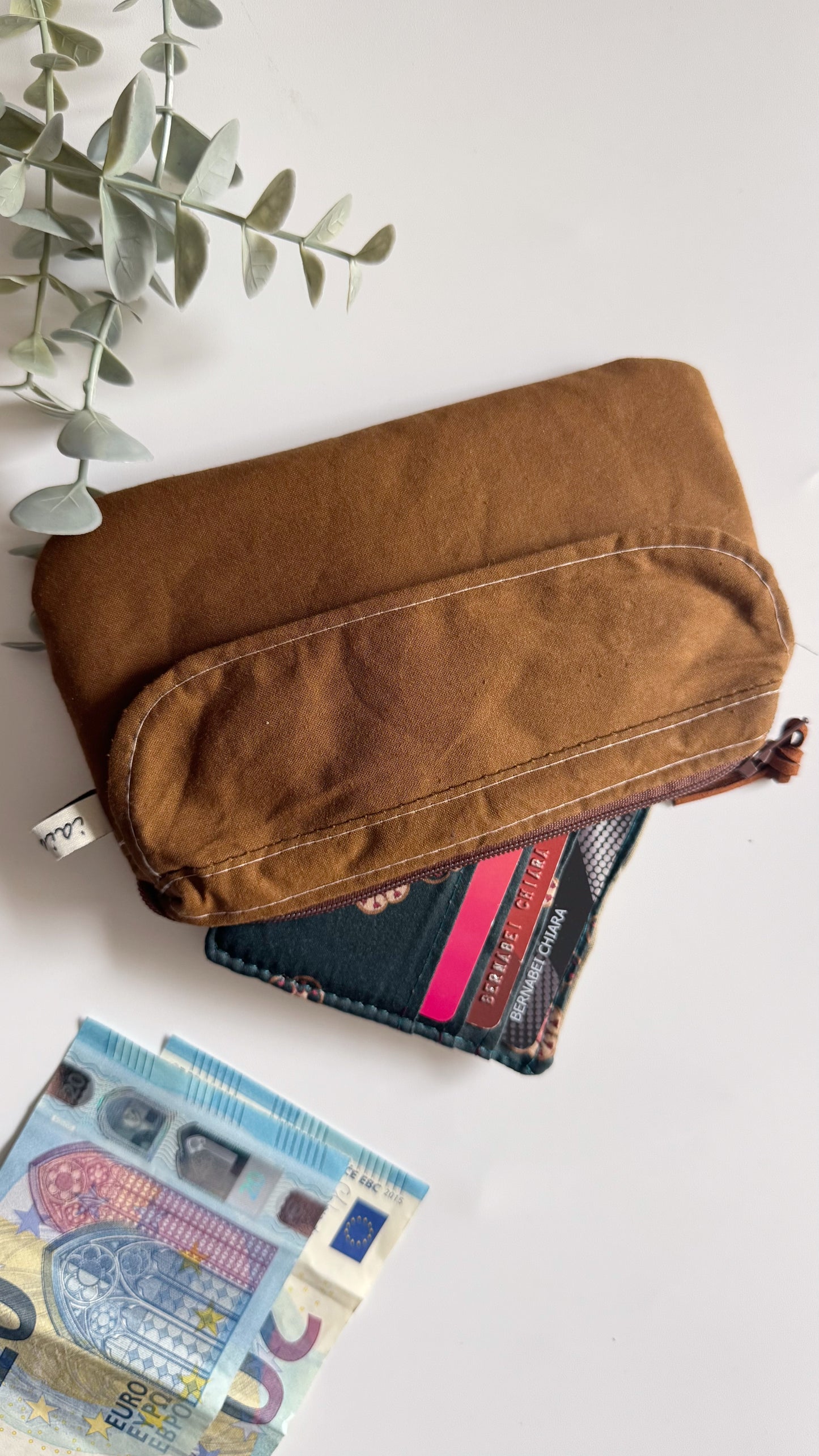 Pocket Pochette con tasca (Mini) - Camel/Mattonelle