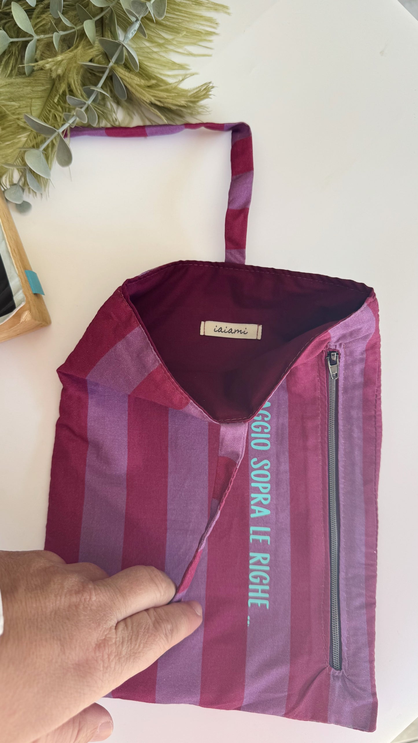 Custodia per libri (Maxi) - Fucsia & Violetto (Stripes)