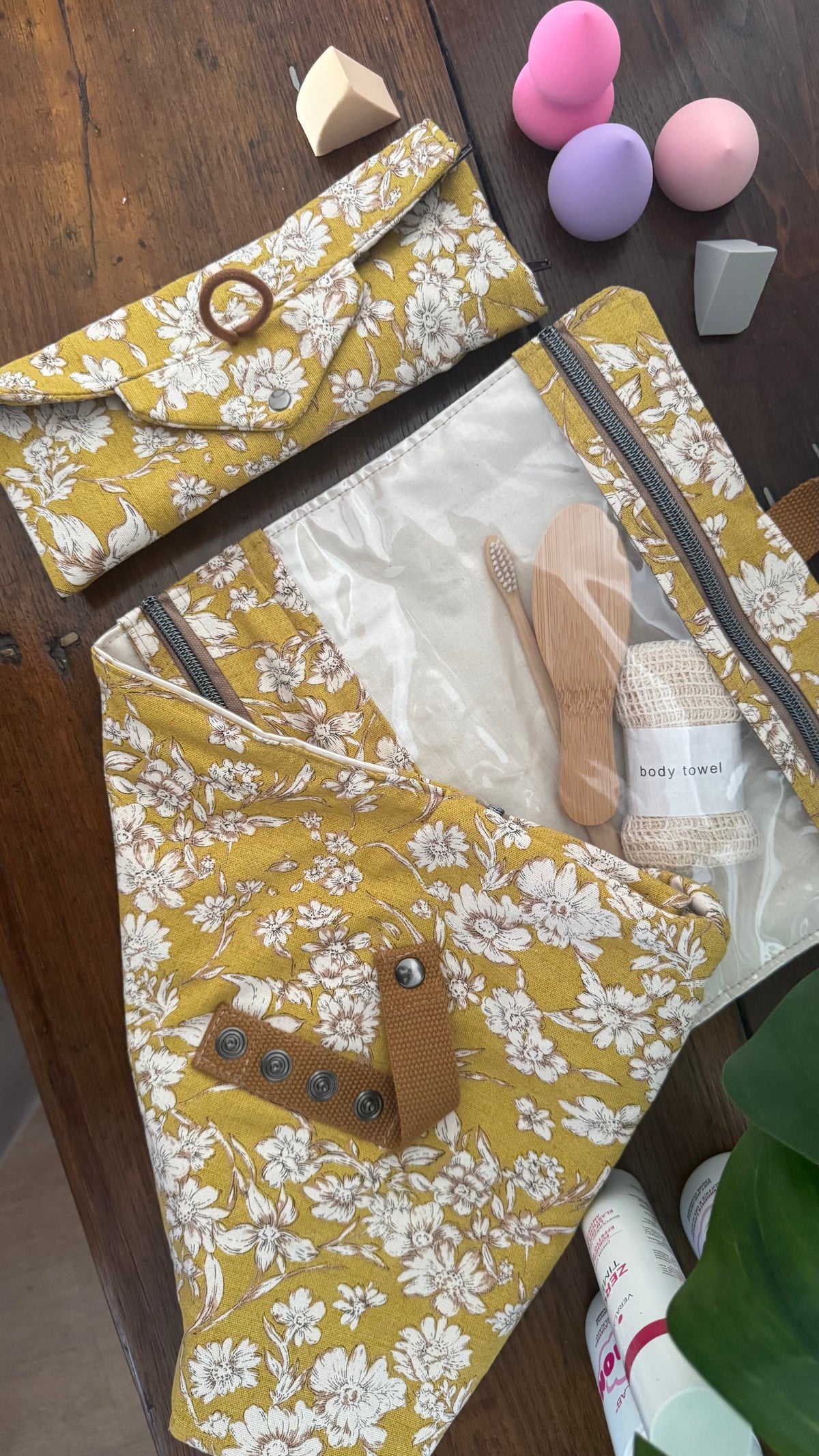 Beauty Burrito MAXI- Fiori stilizzati giallo senape (HANBOK)