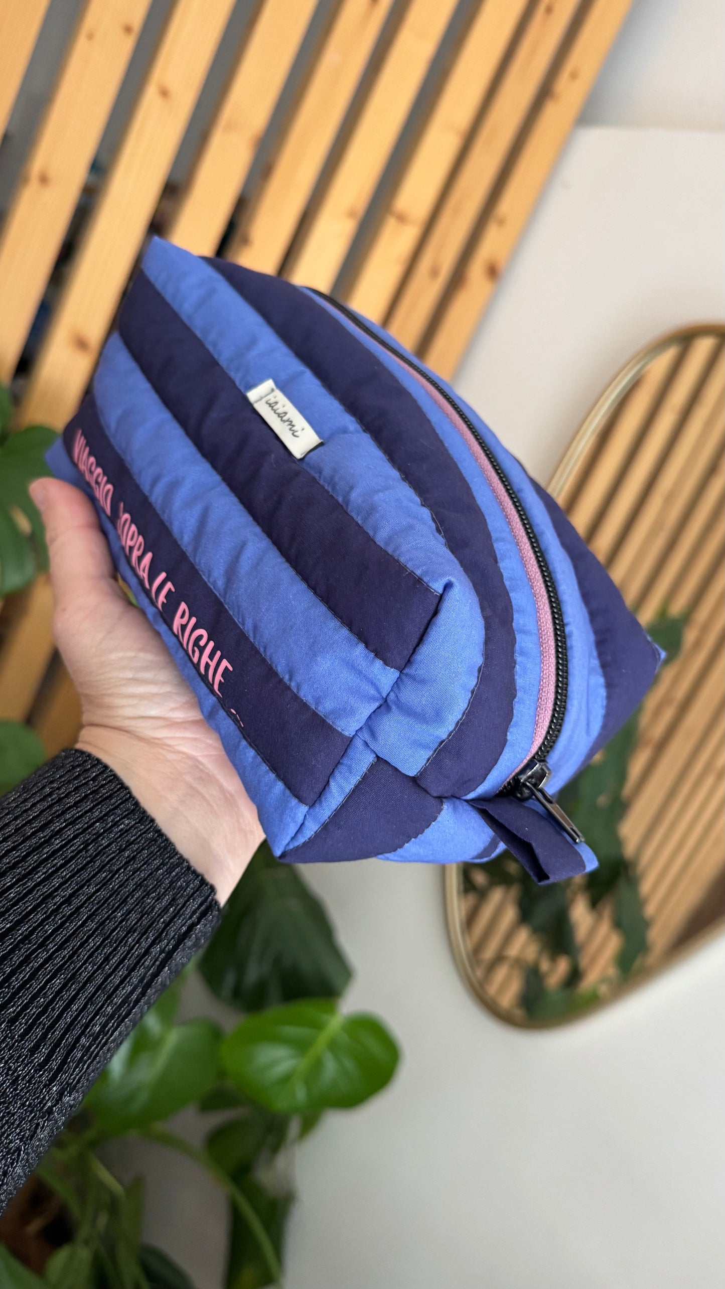Cubotto trapuntato - Blue & Indaco (Stripes)