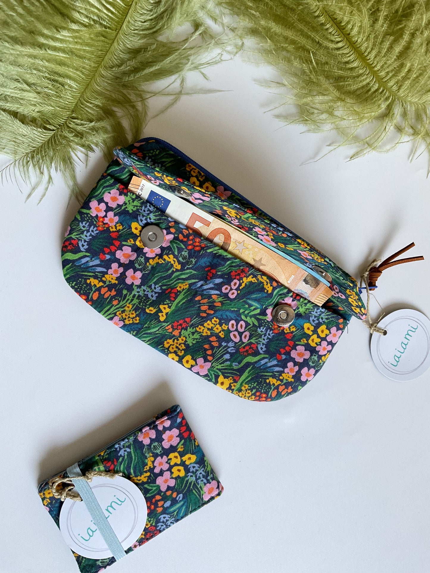 Pocket card  - Garden Flowers Blue