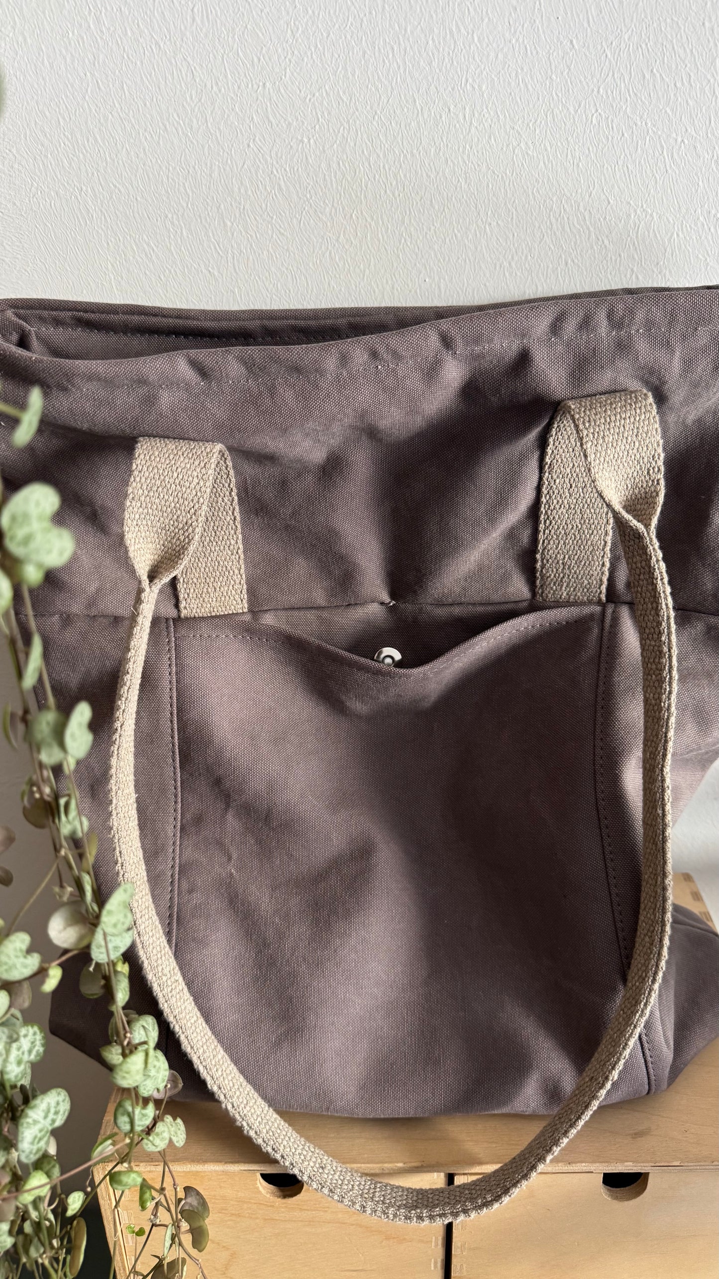 Tote Bag Tamalito - Grigio /Verde & rosa (Stripes)