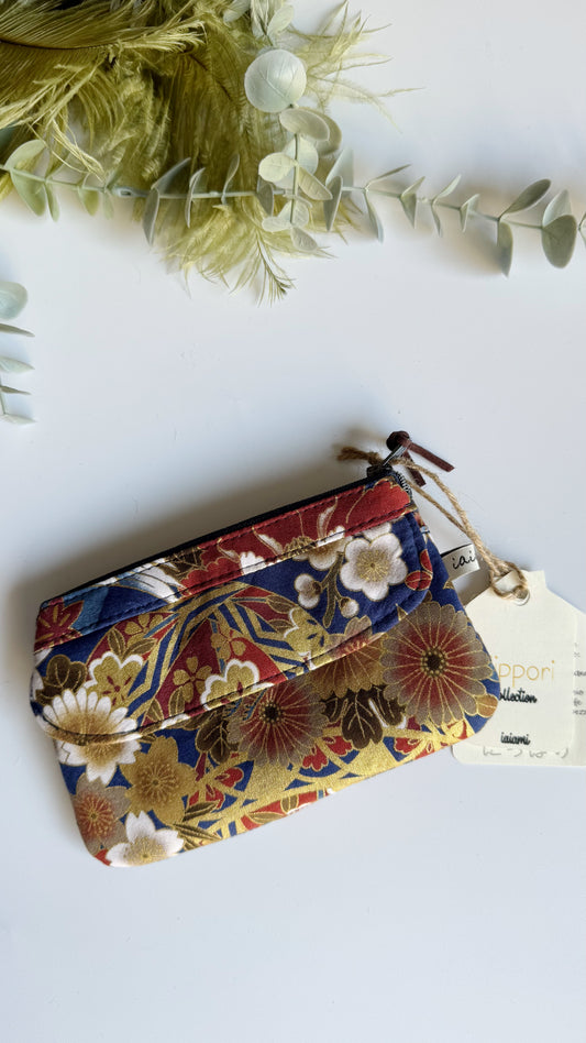 Pocket Pochette con tasca (Mini) - Airone Blue (Nippori)