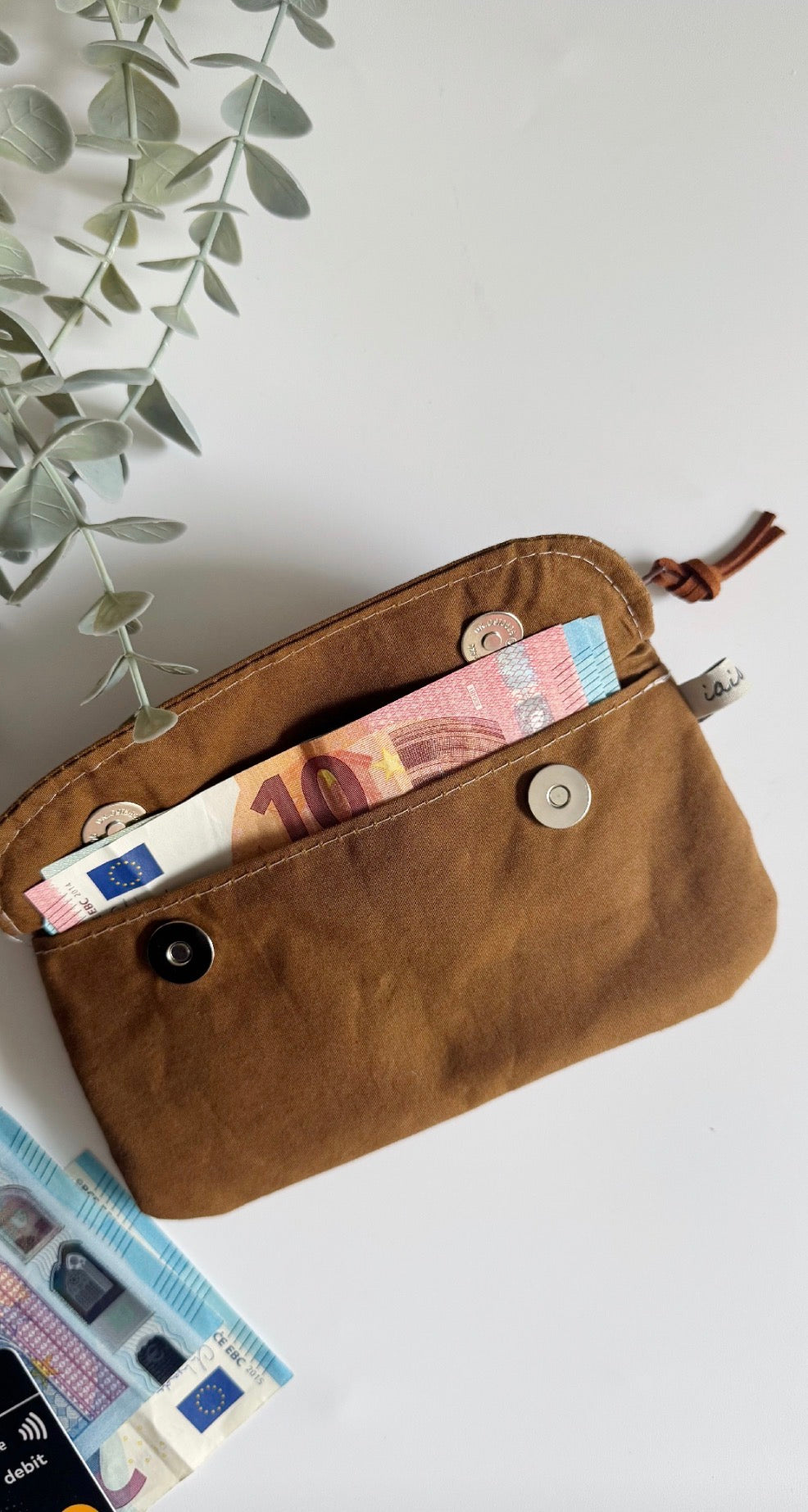 Pocket Pochette con tasca (Mini) - Camel/Draghi