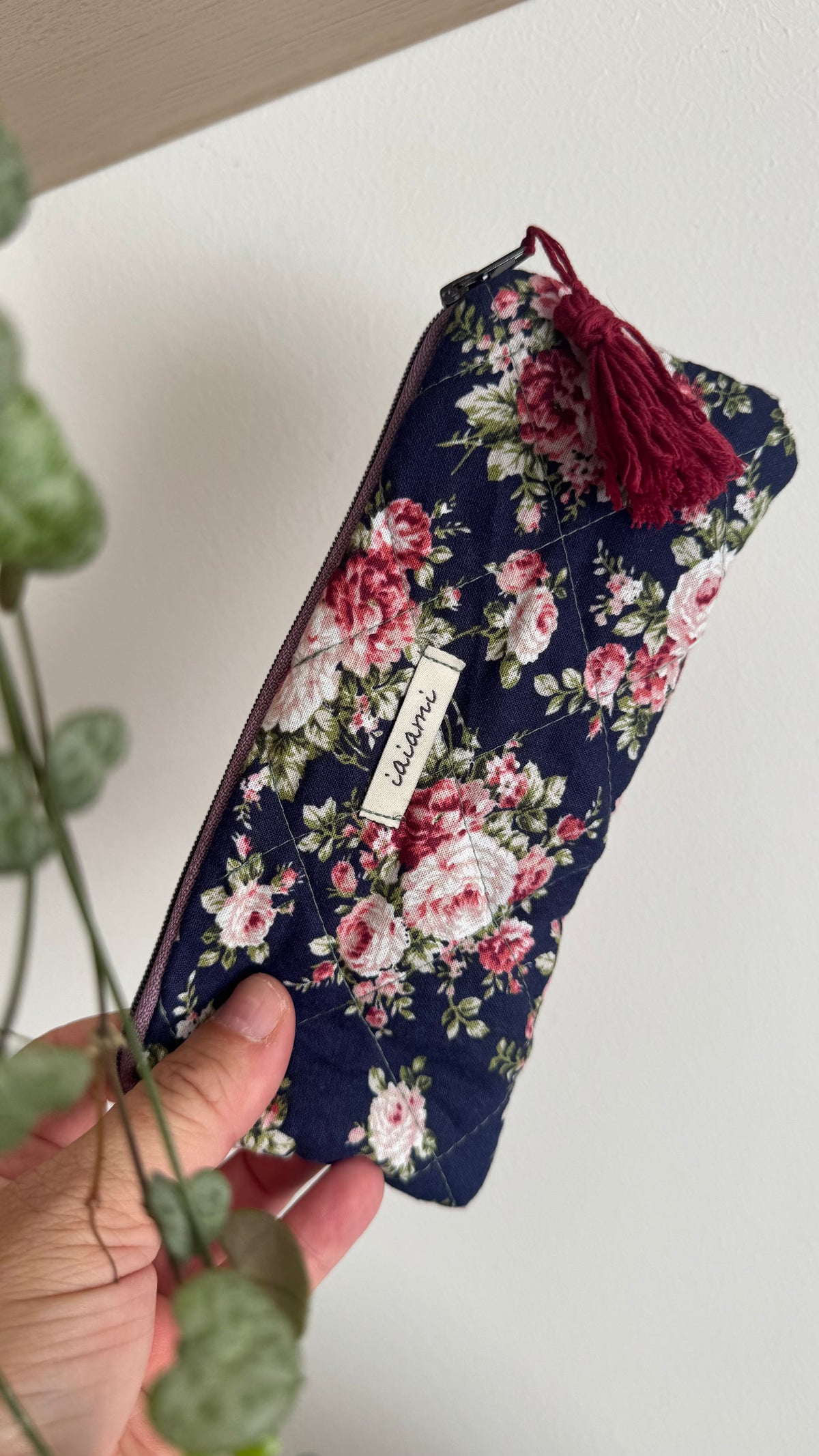 Astuccio trapuntato (Porta occhiali) - Rose Blue (Hanbok)