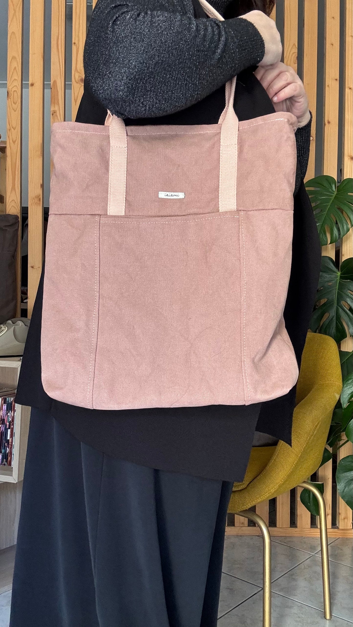 Tote Bag Tamalito - Rosa cipria /Rosa & Arancione (Stripes)