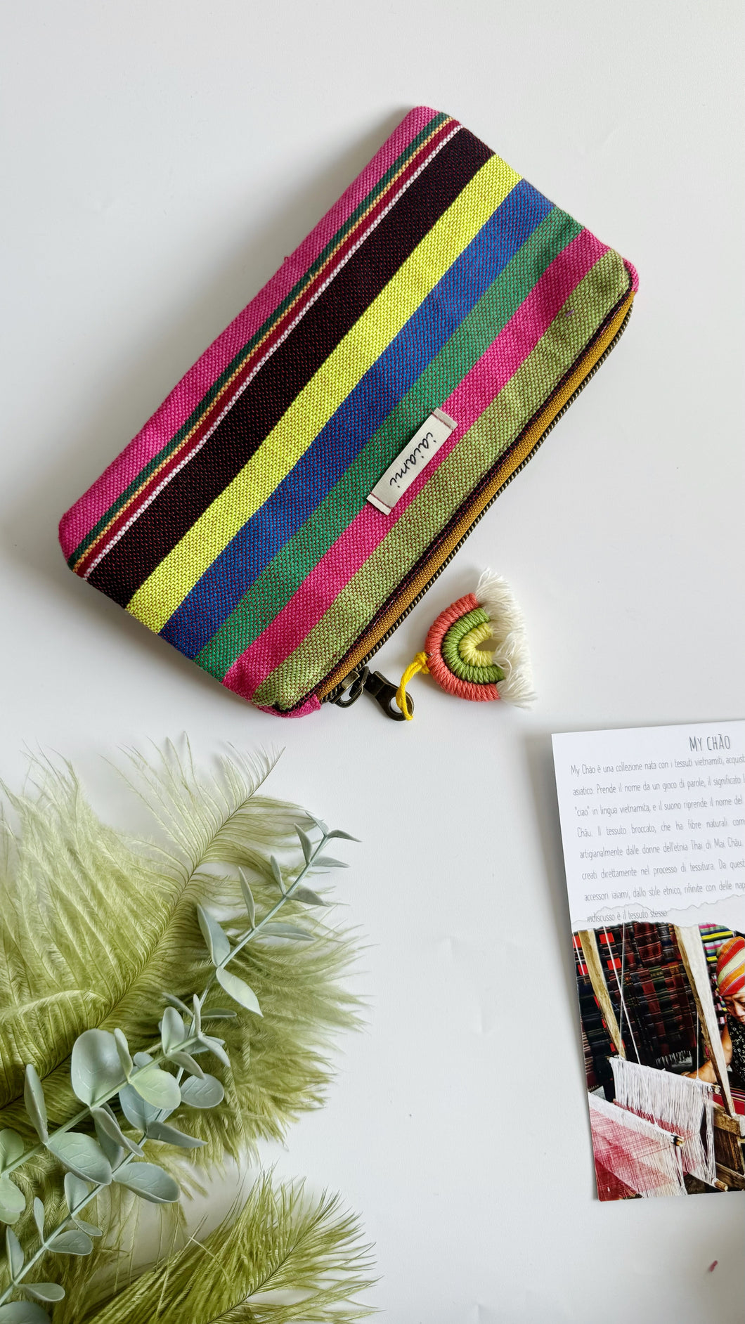 Pochette Mini - Righe a colori, arcobaleno arancione