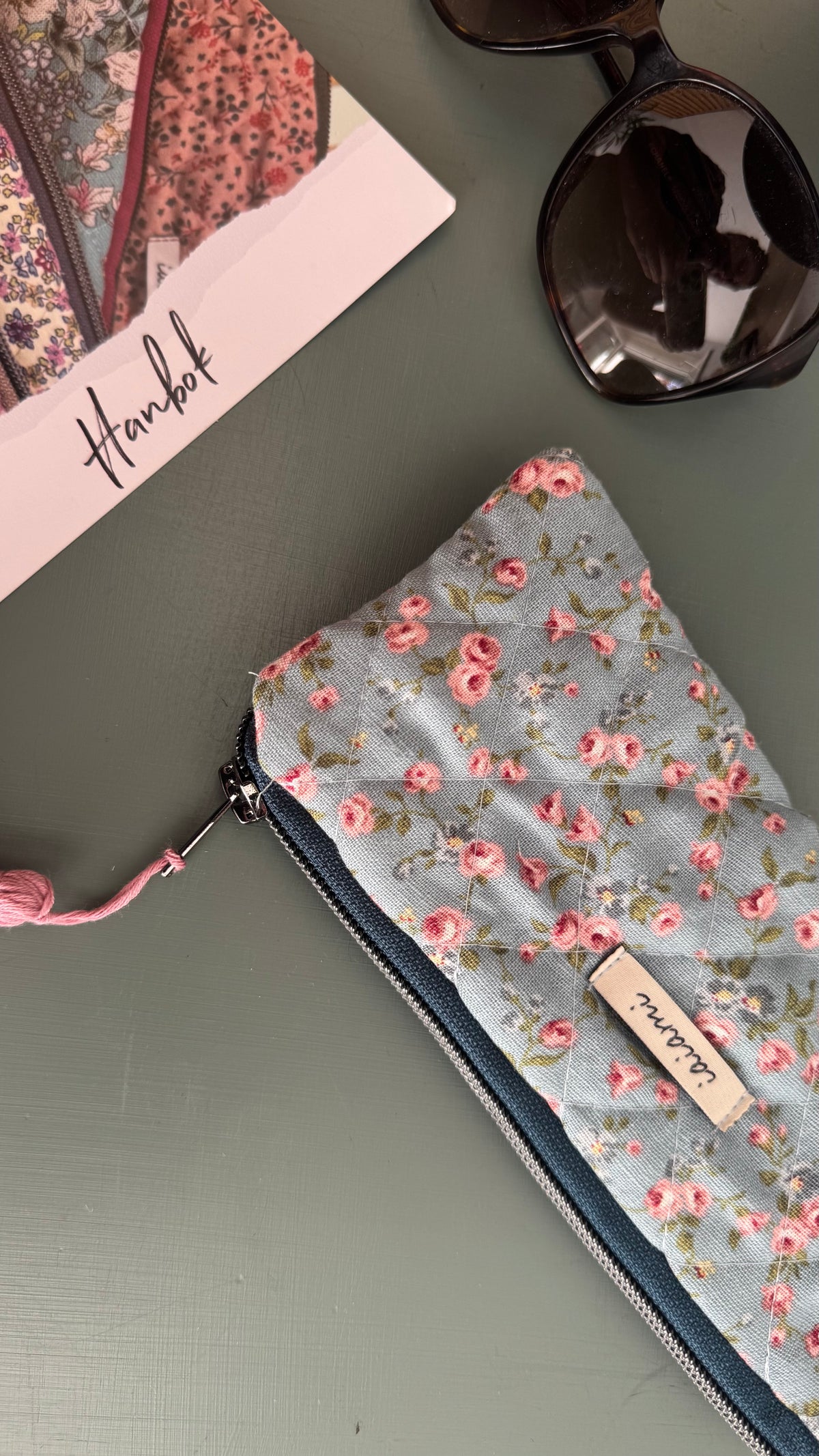Astuccio trapuntato (Porta occhiali) - fiorellini Azzurro (Hanbok)