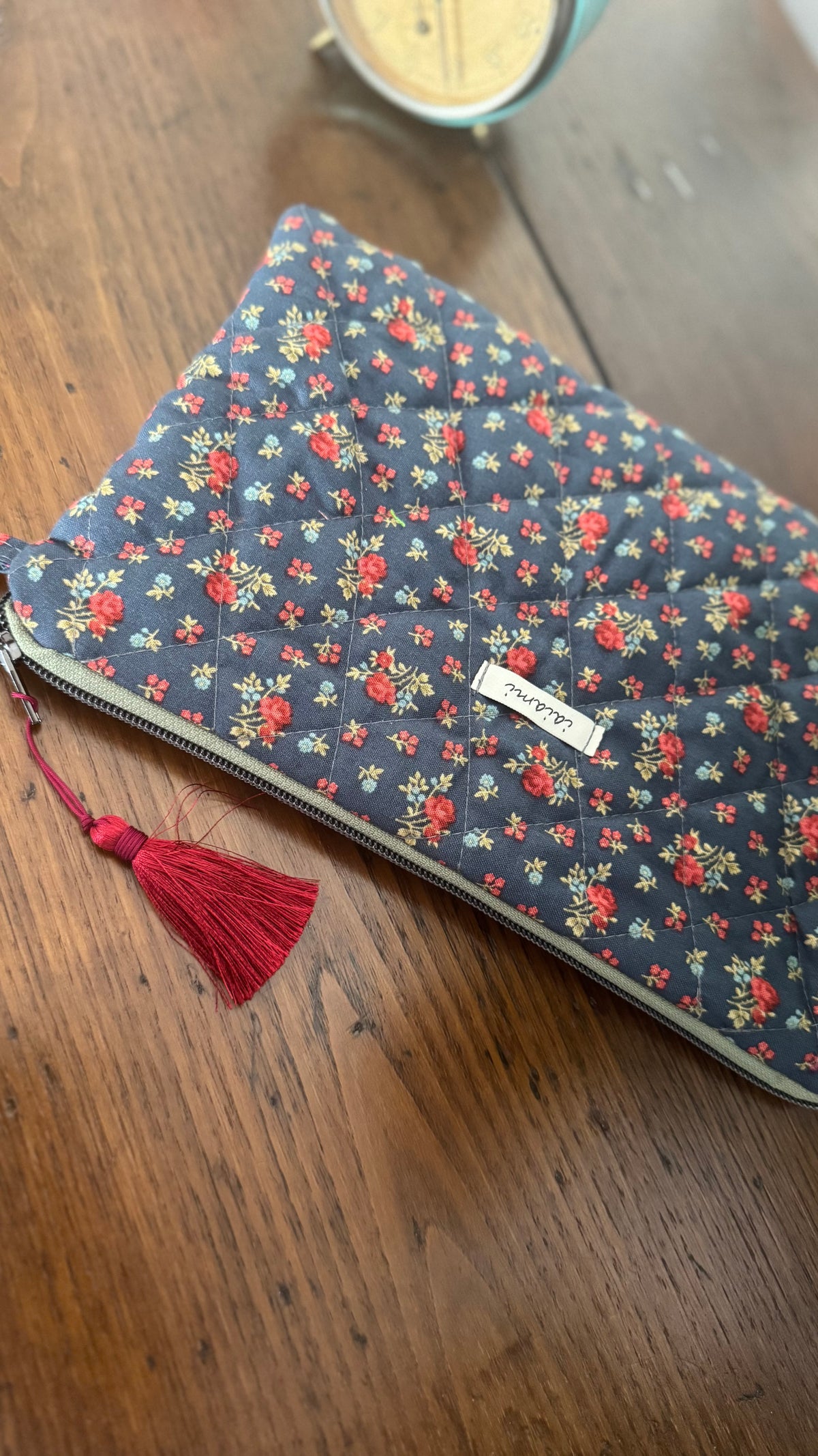 Pochette trapuntata Maxi - Roselline Rosse (Hanbok)