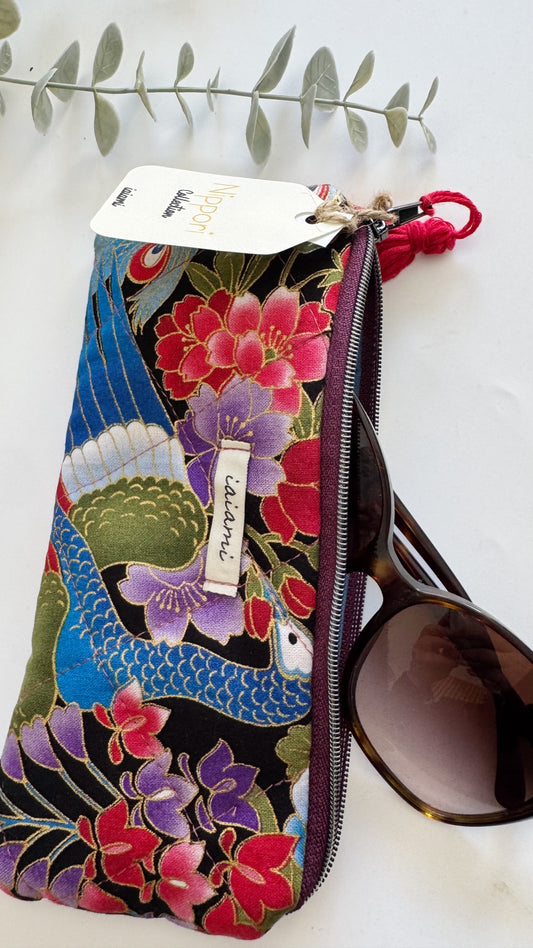 Astuccio trapuntato (Porta occhiali) - Pavone fucsia (Nippori)