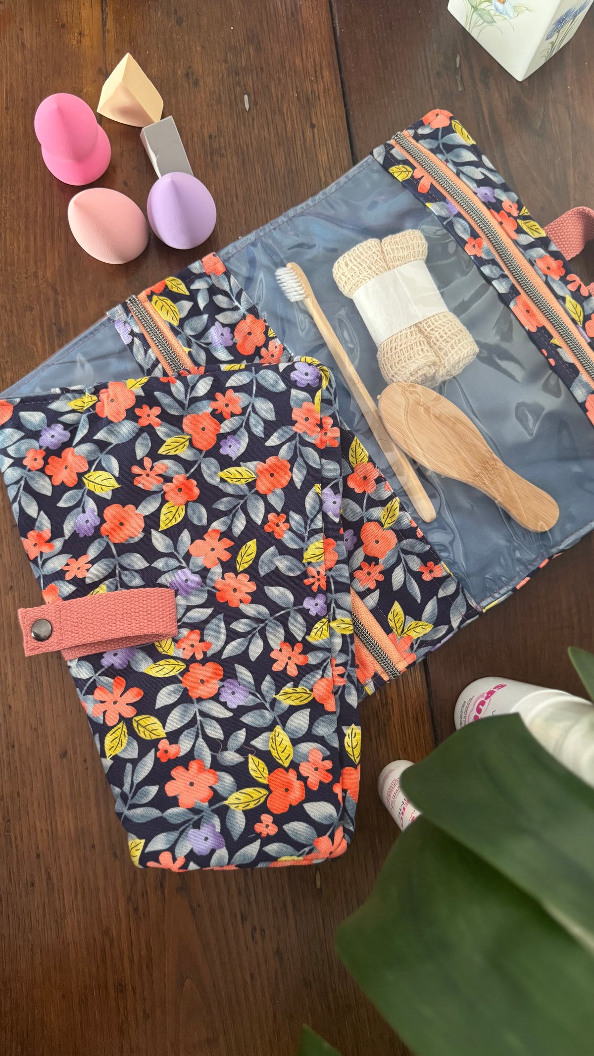 Beauty Burrito MAXI- Fiori Arancio Blue (HANBOK)