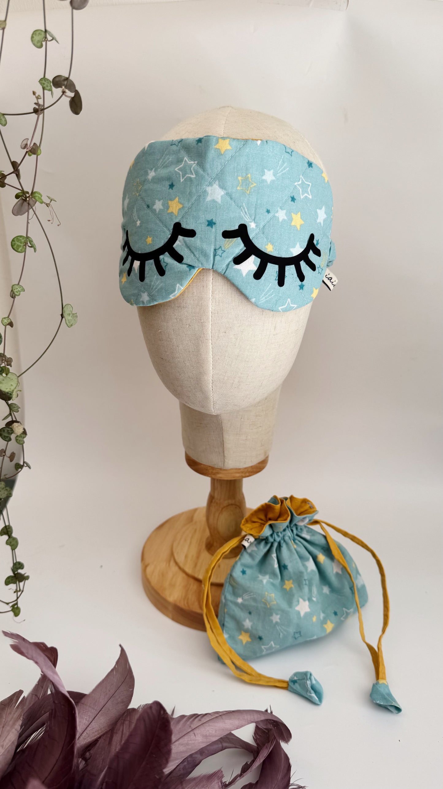 Set Nuvola (Sleep Mask + Sacchetto) - Stelline con occhietti