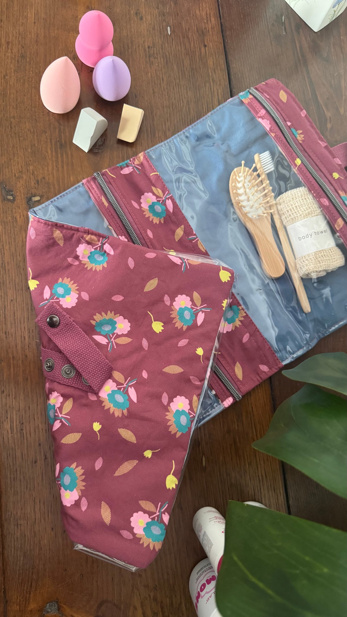 Beauty Burrito MAXI- Floral Burgundy (HANBOK)