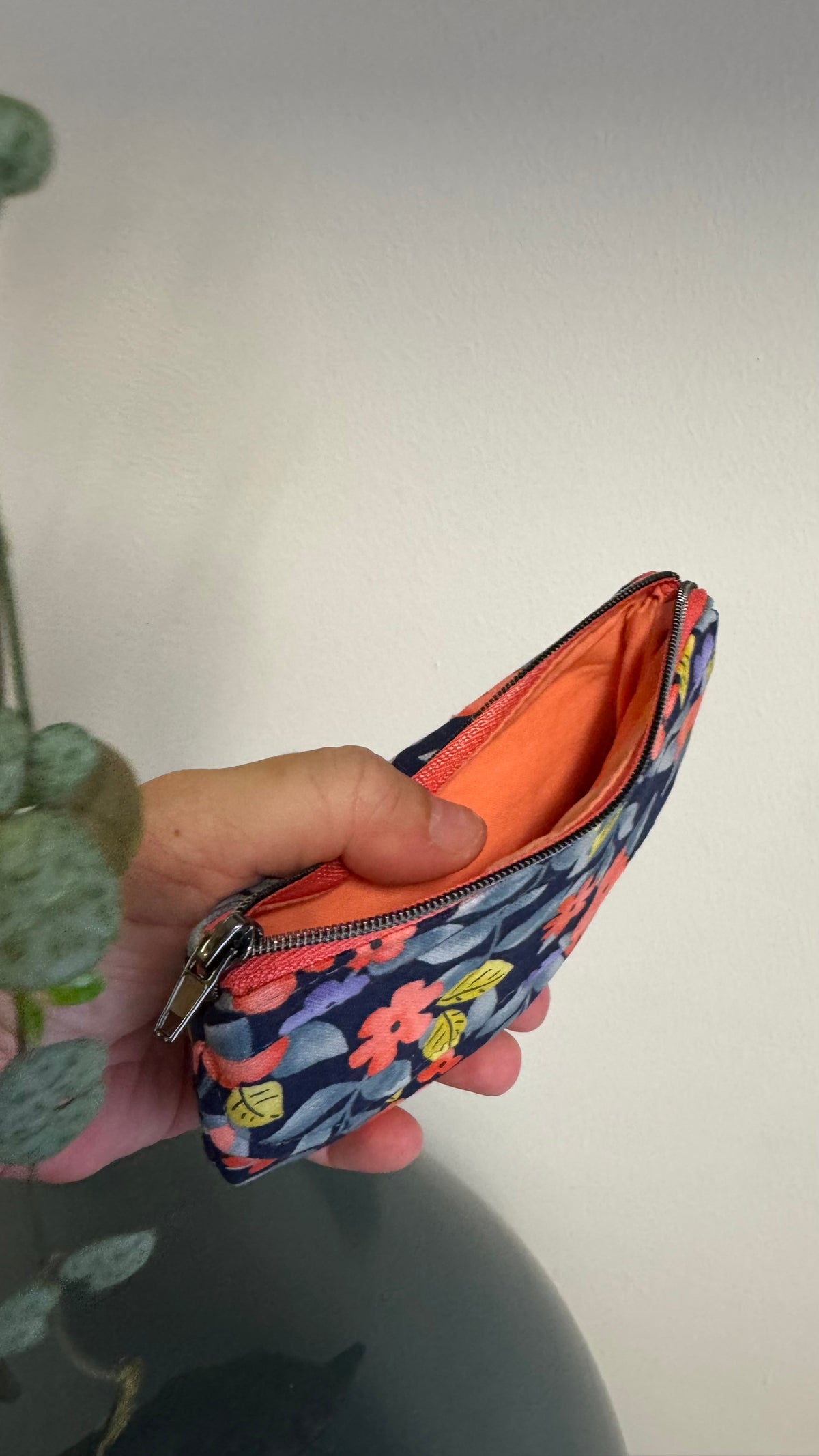 Pocket Pochette (Mini) -     fiori Arancioni Blue (Hanbok)