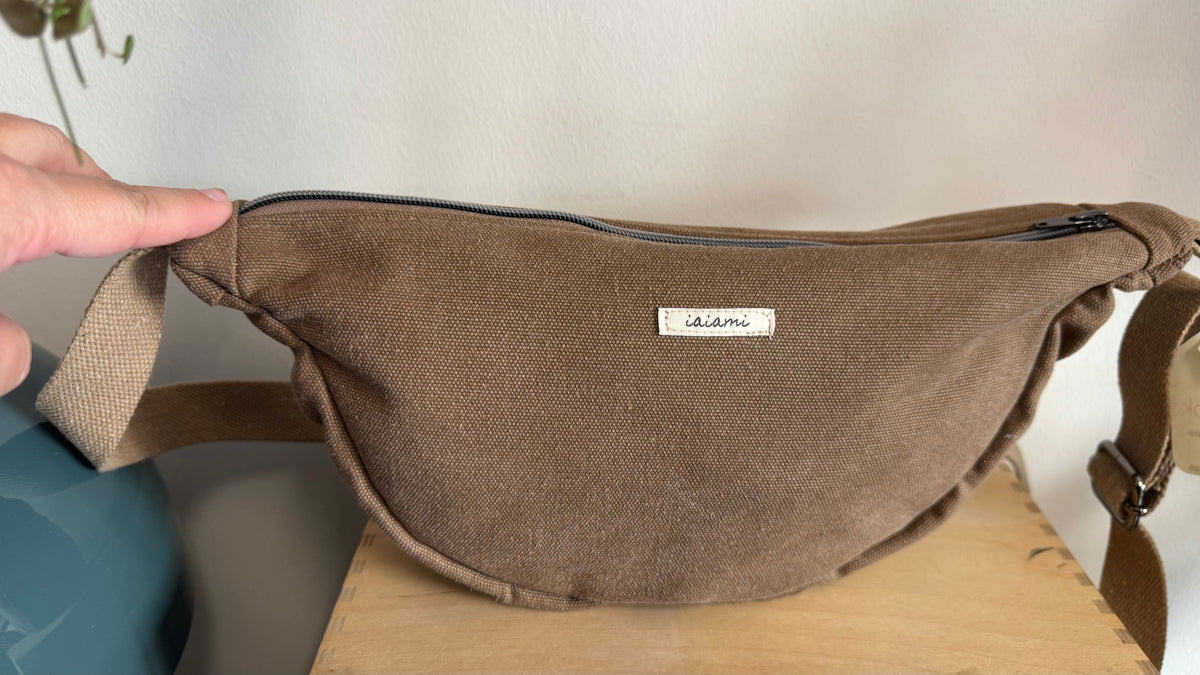 Moon Bag - Tortora / Foglie (Hanbok)