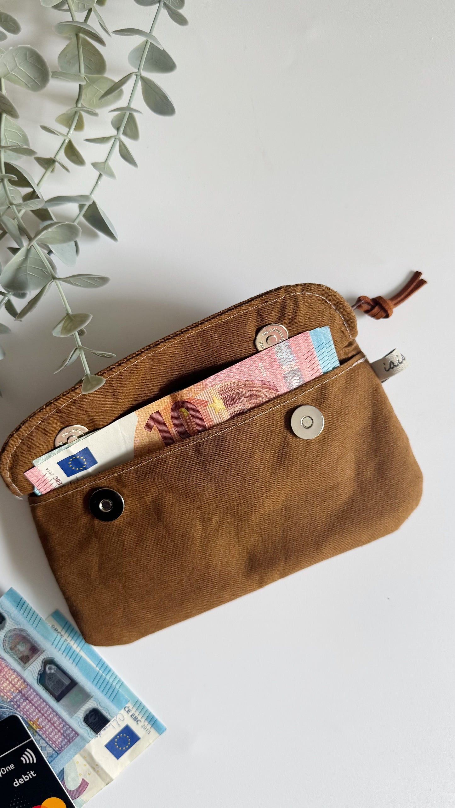 Pocket Pochette con tasca (Mini) - Camel/Mattonelle