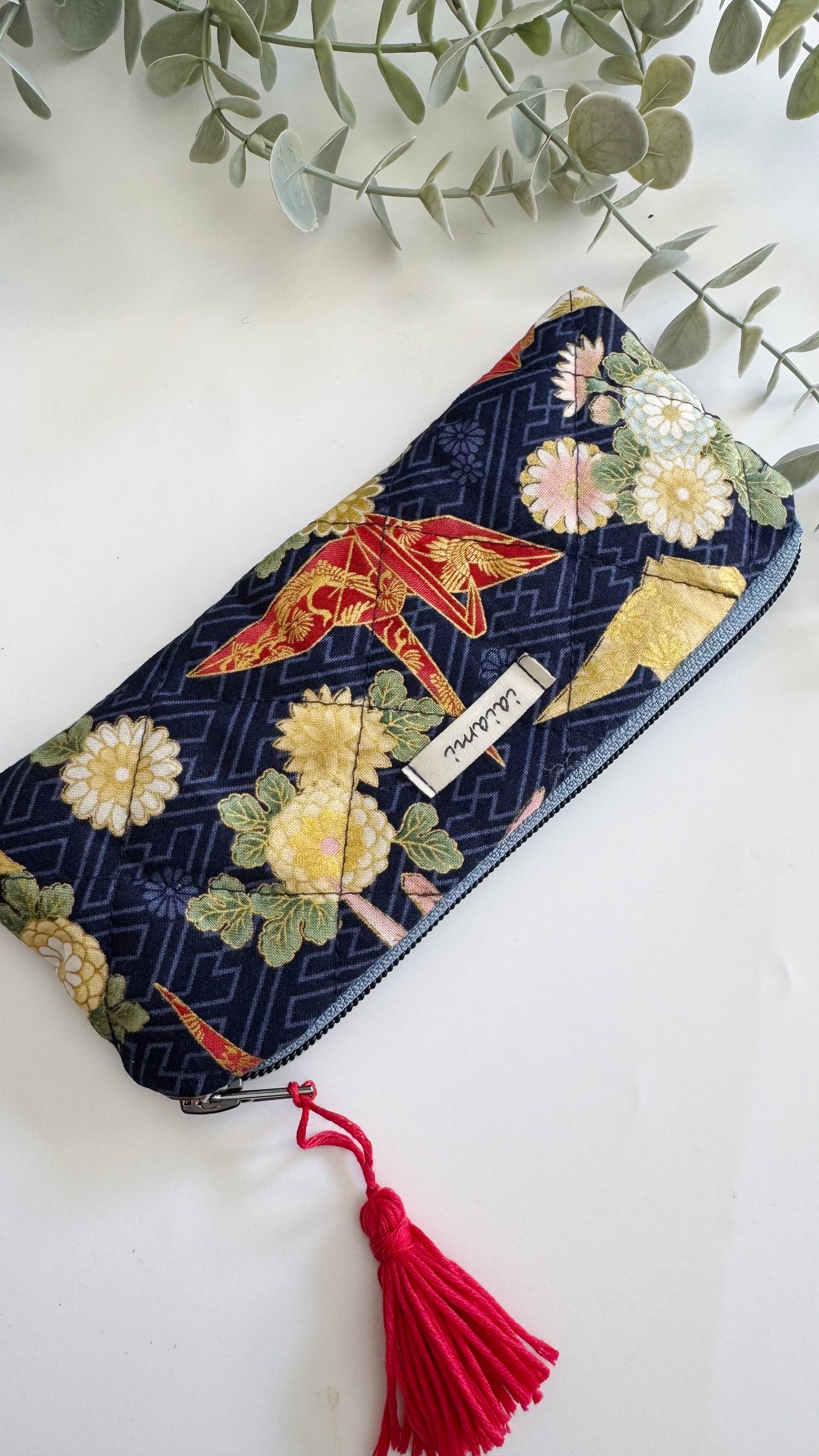 Astuccio trapuntato (Porta occhiali) - Origami Blue (Nippori)