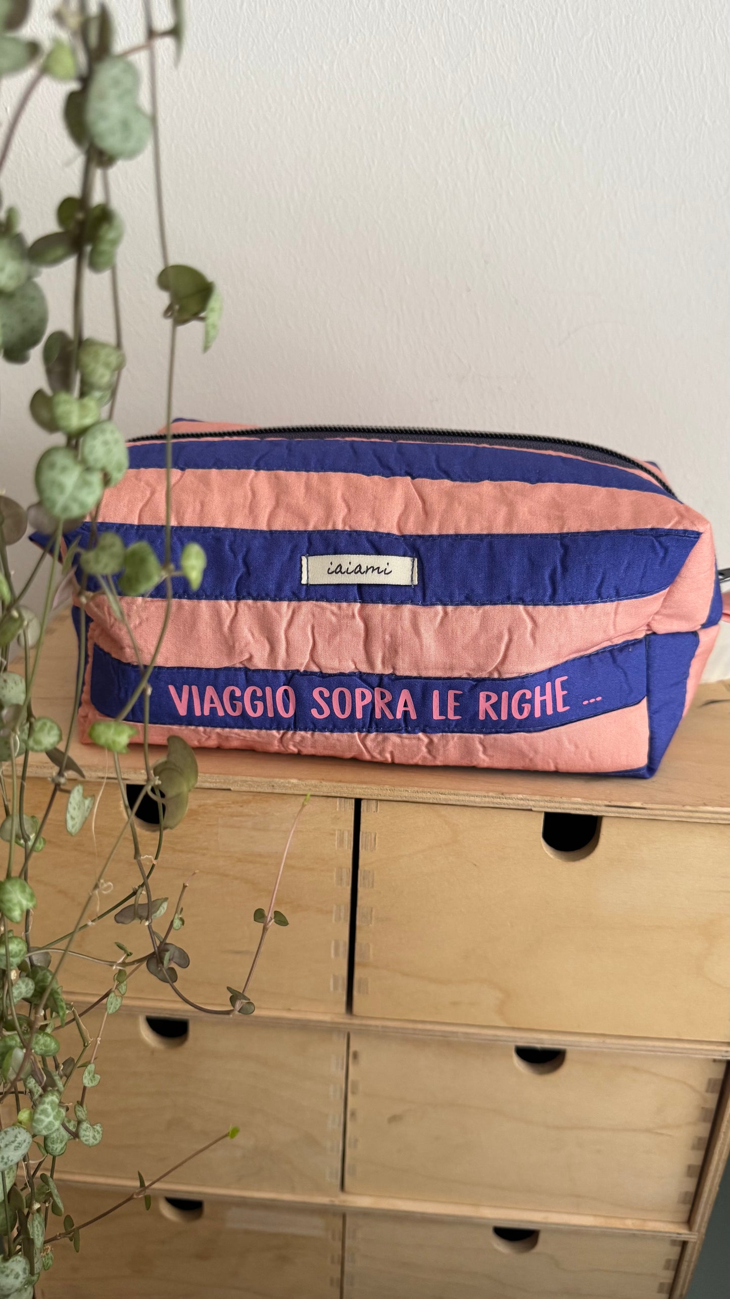 Cubotto trapuntato - Rosa & Indaco (Stripes)