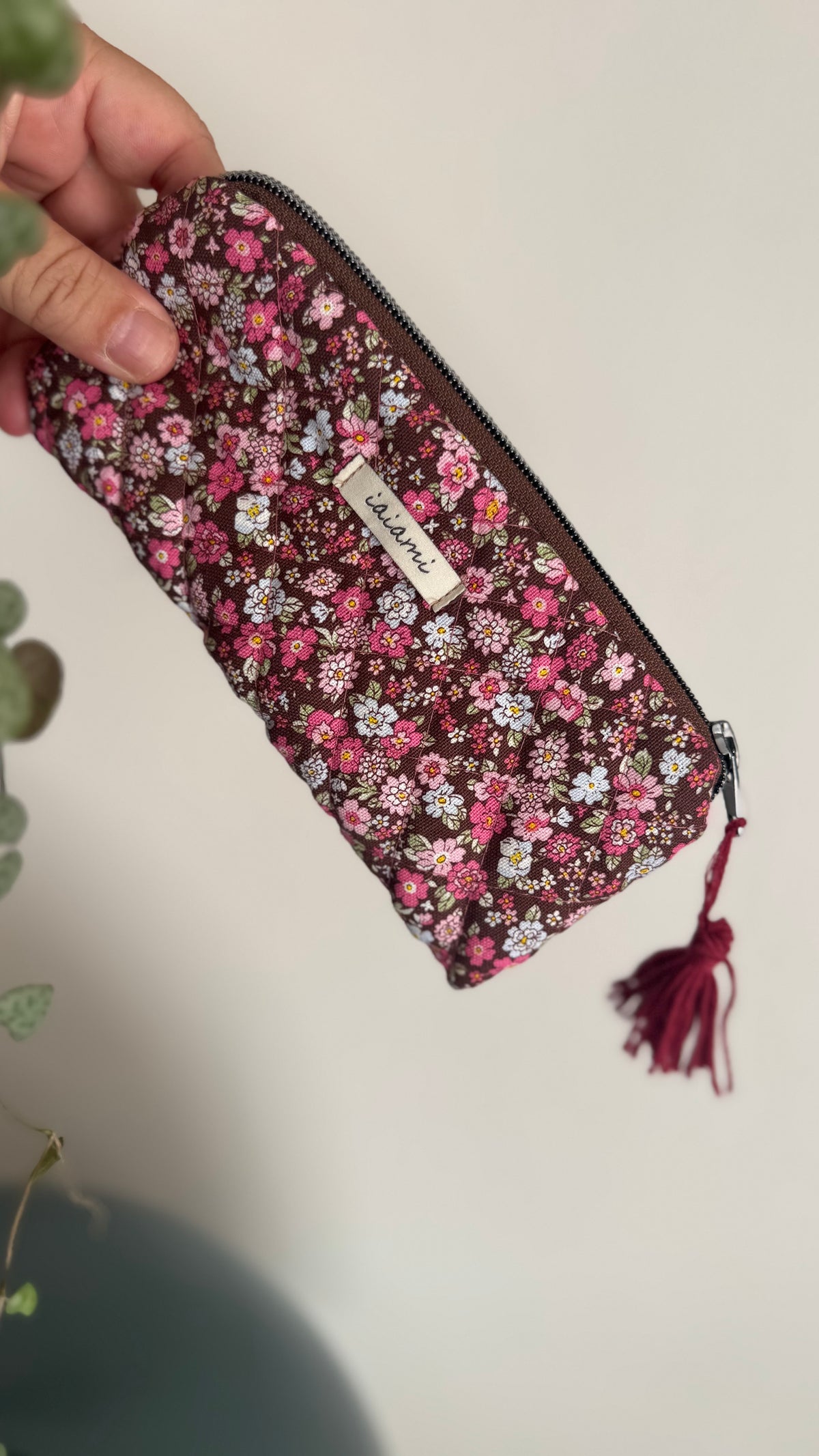 Astuccio trapuntato (Porta occhiali) - Fiori Rosa  (Hanbok)