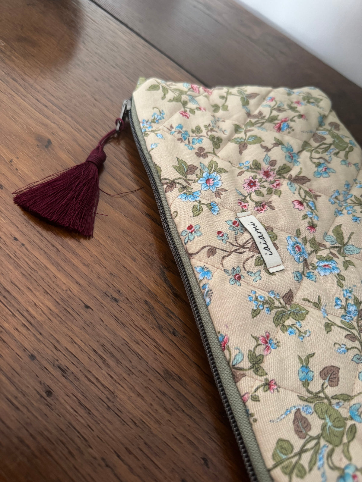 Pochette trapuntata Maxi - Fiori Avana (Hanbok)