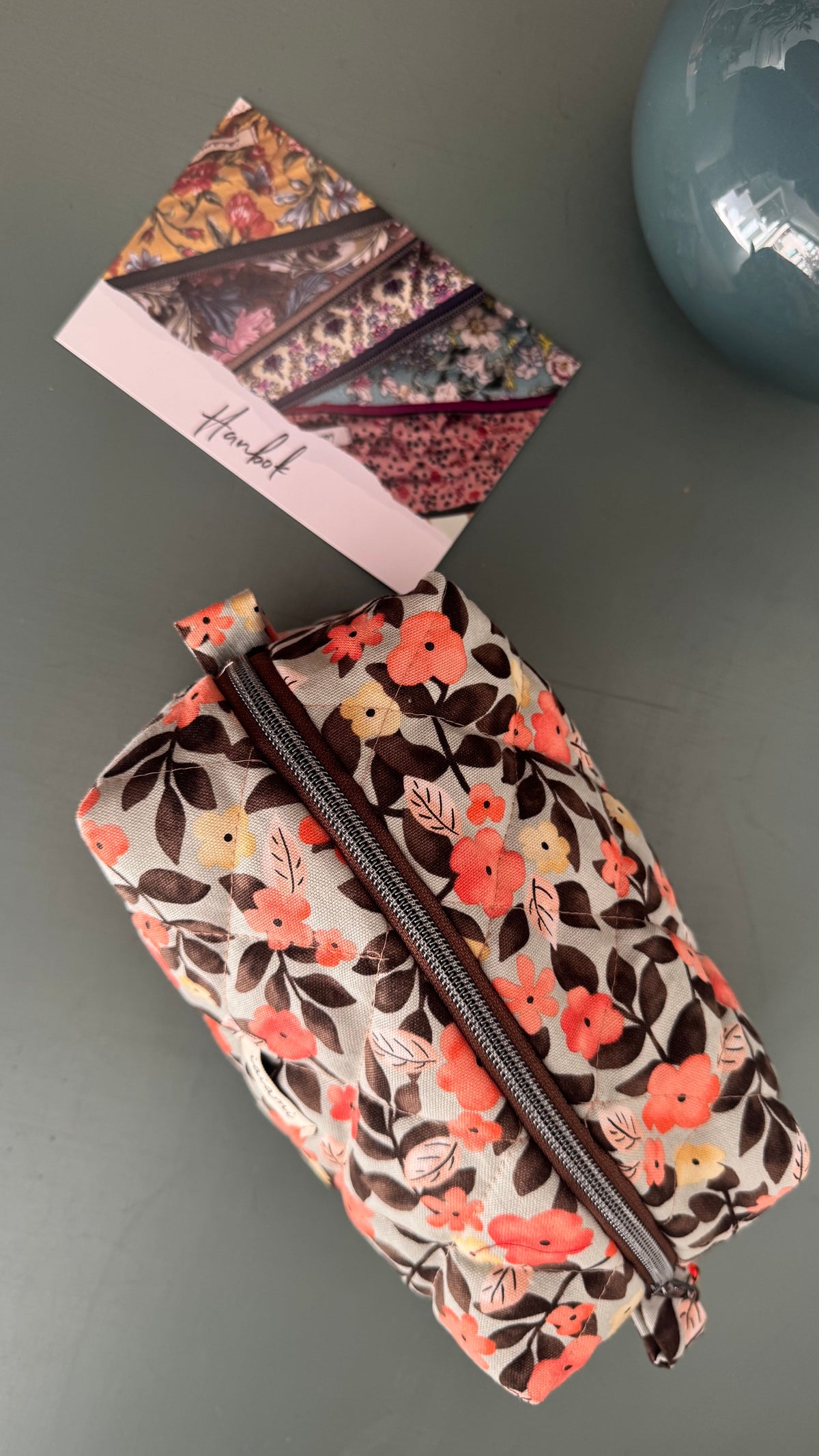 Cubotto trapuntato - Fiori Arancio Grey (Hanbok)