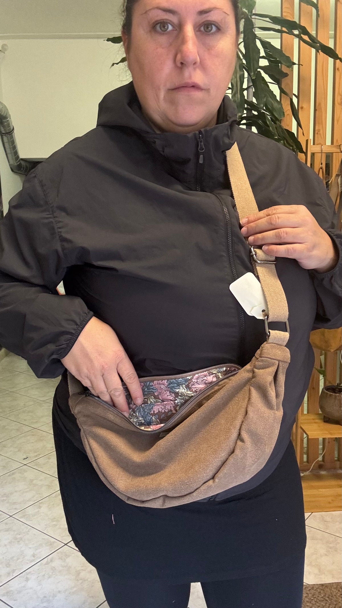 Moon Bag - Tortora / Foglie (Hanbok)