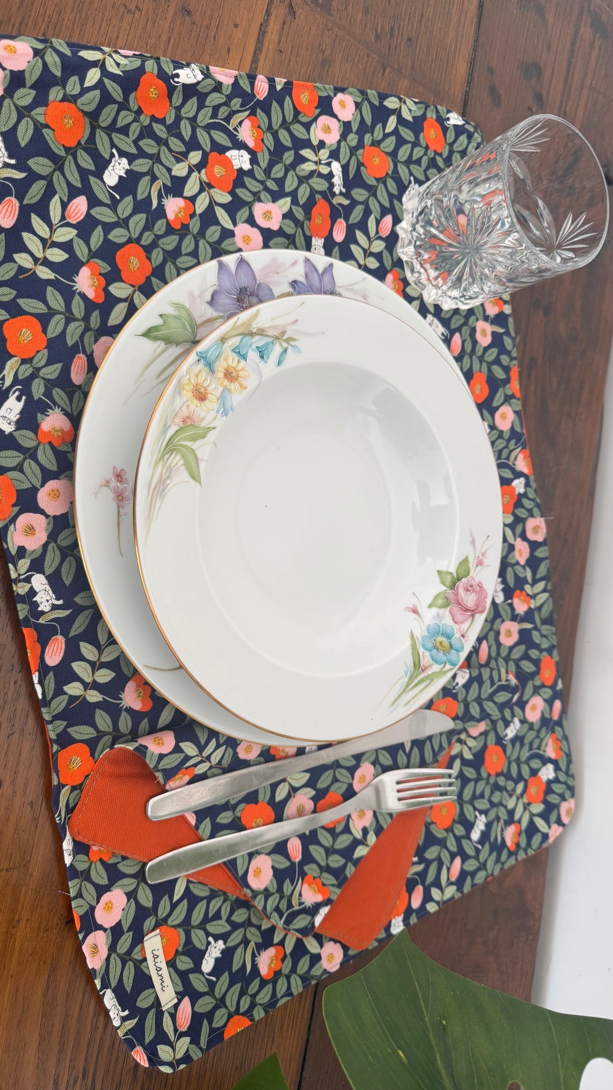 Tovaglietta americana - Fiori Arancio Gattini (Hanbok)