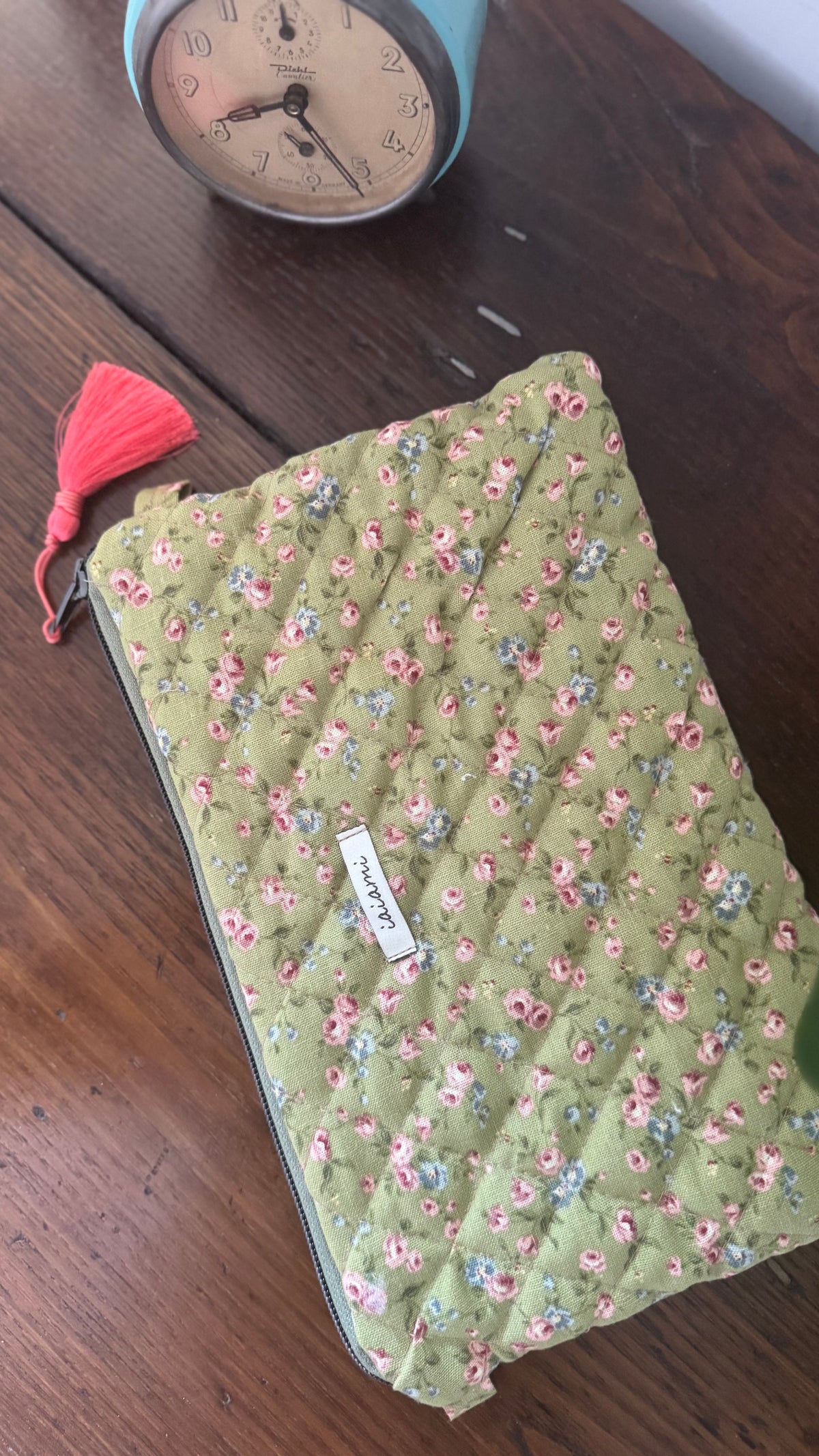 Pochette trapuntata Maxi - Fiorellini Verdi (Hanbok)