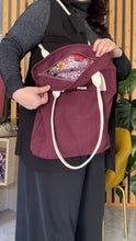 Load image into Gallery viewer, Tote Bag Tamalito - Bordeaux /  Pavone viola (Nippori)
