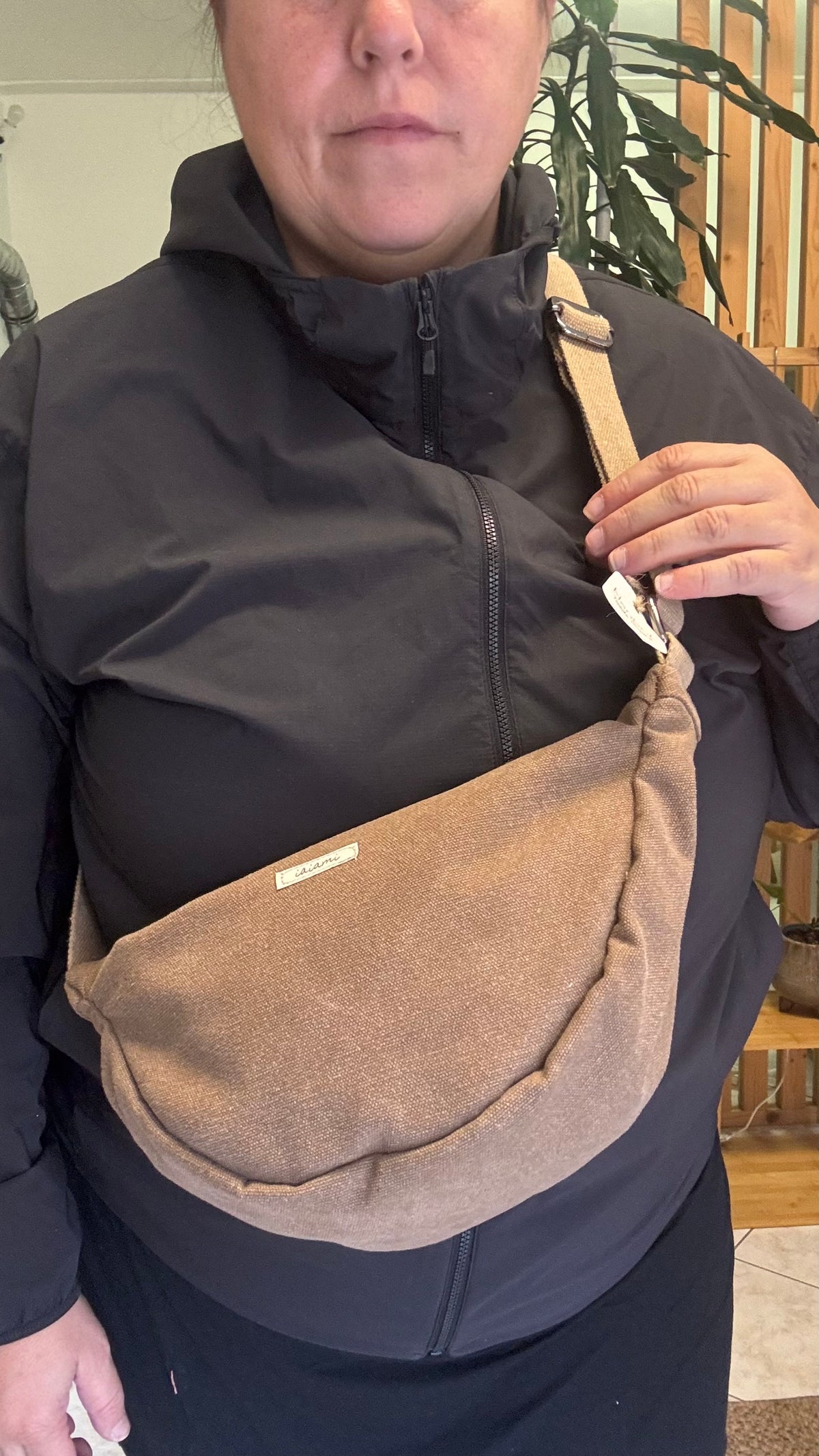 Moon Bag - Tortora / Foglie (Hanbok)